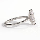Marquise lab-grown diamond halo engagement ring in 14K (585) white gold, detail view 