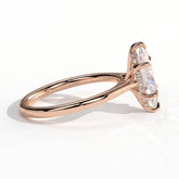 Marquise lab-grown diamond halo engagement ring in 18K (750) rose gold, detail view 