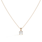 Mila Solitär-Halskette mit rundem Labordiamanten aus 585 Roségold, Vorderansicht 