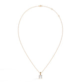 Mila Solitär-Halskette mit rundem Labordiamanten aus 585 Roségold, Ansicht der ganzen Kette 