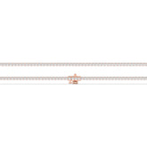 Pia Tennisarmband mit Labordiamanten im Brillantschliff aus 585 Roségold, flach liegend, volle Länge 