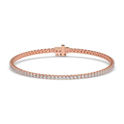 Pia Tennisarmband mit Labordiamanten im Brillantschliff aus 585 Roségold, Vorderansicht 