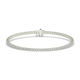 Pia Tennisarmband mit Labordiamanten im Brillantschliff aus 585 Weißgold, Vorderansicht 