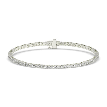Pia Tennisarmband mit Labordiamanten im Brillantschliff aus 585 Weißgold, Vorderansicht 