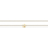 Pia Tennisarmband mit Labordiamanten im Brillantschliff aus 585 Gelbgold, flach liegend, volle Länge 