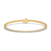 Pia Tennisarmband mit Labordiamanten im Brillantschliff aus 585 Gelbgold, Vorderansicht 