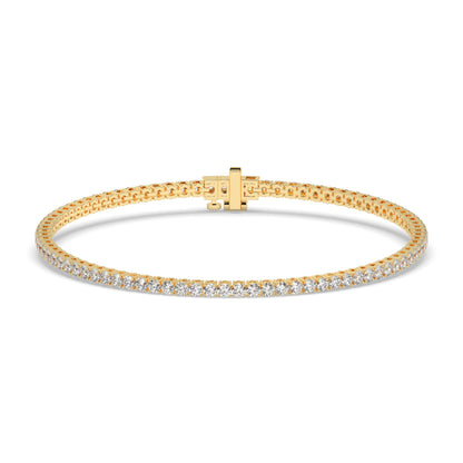 Pia Tennisarmband mit Labordiamanten im Brillantschliff aus 585 Gelbgold, Vorderansicht 