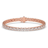 Sina upright pear lab-grown diamond tennis bracelet in 14K (585) rose gold, front view 