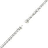 Sina upright pear lab-grown diamond tennis bracelet in 14K (585) white gold, full length, diagonal view 