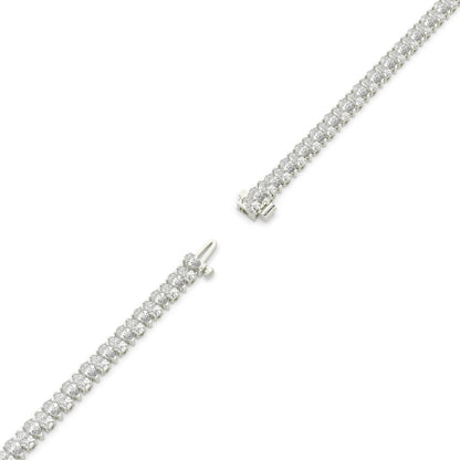 Sina upright pear lab-grown diamond tennis bracelet in 14K (585) white gold, full length, diagonal view 