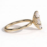 Marquise lab-grown diamond solitaire engagement ring in 18K (750) yellow gold, detail view 