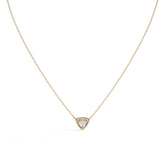 Thea Zargen-Halskette mit Labordiamanten im Trillionschliff aus 585 Roségold, Vorderansicht 