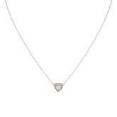 Thea Zargen-Halskette mit Labordiamanten im Trillionschliff aus 585 Weißgold, Vorderansicht 