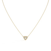 Thea Zargen-Halskette mit Labordiamanten im Trillionschliff aus 585 Gelbgold, Vorderansicht 
