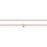 Wiebke round lab-grown diamond tennis bracelet in 14K (585) rose gold, laid flat, full length 