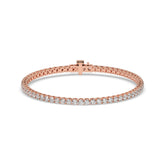 Wiebke round lab-grown diamond tennis bracelet in 14K (585) rose gold, front view 