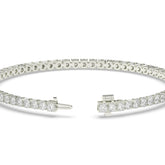 Wiebke round lab-grown diamond tennis bracelet in 14K (585) white gold, clasp open, detail view 