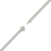 Wiebke round lab-grown diamond tennis bracelet in 14K (585) white gold, full length, diagonal view 