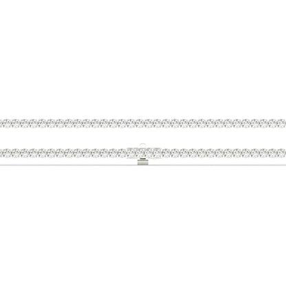 Wiebke round lab-grown diamond tennis bracelet in 14K (585) white gold, laid flat, full length 