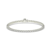 Wiebke round lab-grown diamond tennis bracelet in 14K (585) white gold, front view 