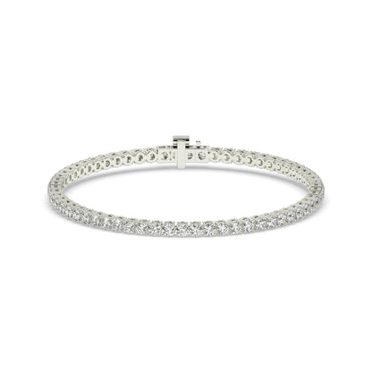 Wiebke round lab-grown diamond tennis bracelet in 14K (585) white gold, front view 