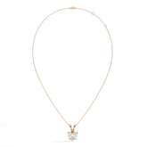 Yara Solitär-Halskette mit herzförmigem Labordiamanten aus 585 Roségold, Ansicht der ganzen Kette 