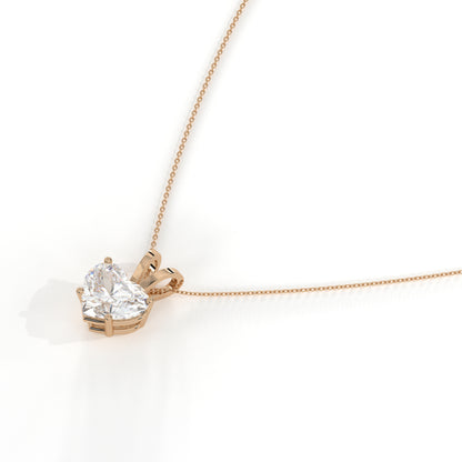 Yara Solitär-Halskette mit herzförmigem Labordiamanten aus 585 Roségold, Seitenansicht 