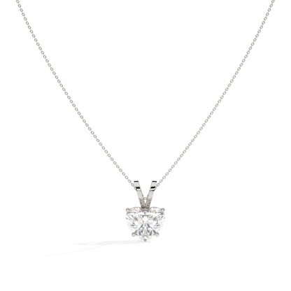 Yara Solitär-Halskette mit herzförmigem Labordiamanten aus 585 Weißgold, Vorderansicht 