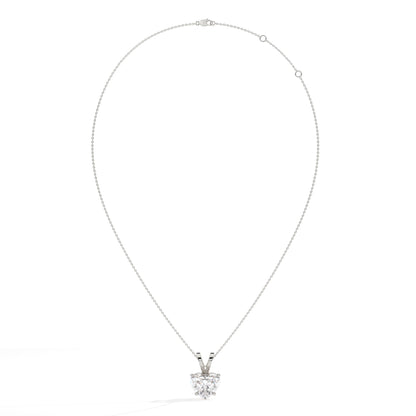 Yara Solitär-Halskette mit herzförmigem Labordiamanten aus 585 Weißgold, Ansicht der ganzen Kette 