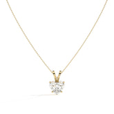 Yara Solitär-Halskette mit herzförmigem Labordiamanten aus 585 Gelbgold, Vorderansicht 