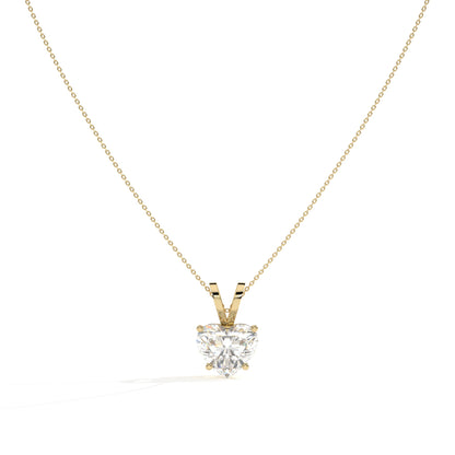 Yara Solitär-Halskette mit herzförmigem Labordiamanten aus 585 Gelbgold, Vorderansicht 