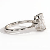 Pear lab-grown diamond halo engagement ring in 18K (750) white gold, detail view 